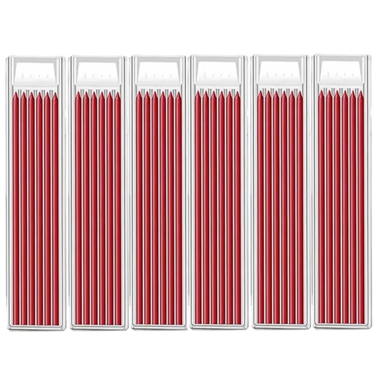 MROOFUL 36 ricariche per matite 2,8 mm mine da falegname con foro profondo solido per costruzione meccanica set rosso