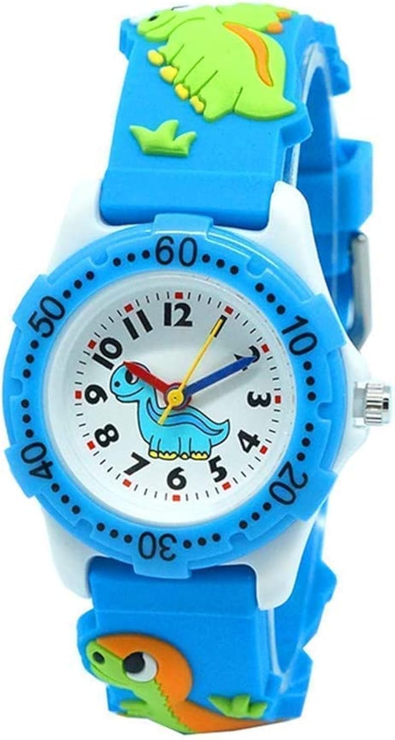 Kids Watch for Boys Girls, Toddler Watch Digital Analog Wrist Waterproof Watches with 3D Cute Cartoon Silicone Band, for 3-10 Years Old Children (Blue)