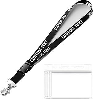 Harborway 10-5000PCS Custom Lanyard With ID Badge Card Holders, Personalized Neck Strap Lanyards Bulk, Customizable Print Logo/Photo/Text/Image For Office School