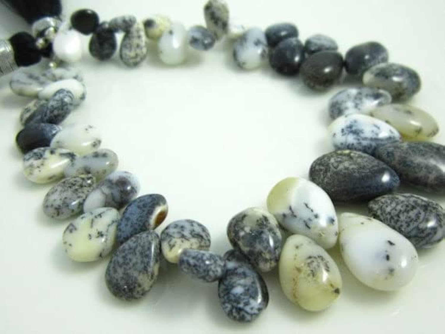 Opal Dendritique perles poires lisses pierres naturelles briolettes