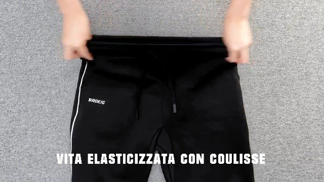 Pantaloni Sportivi Uomo BROKIG - Tuta Fitness Con Tasche Zip, Comodi E Elasticizzati - Foto 4