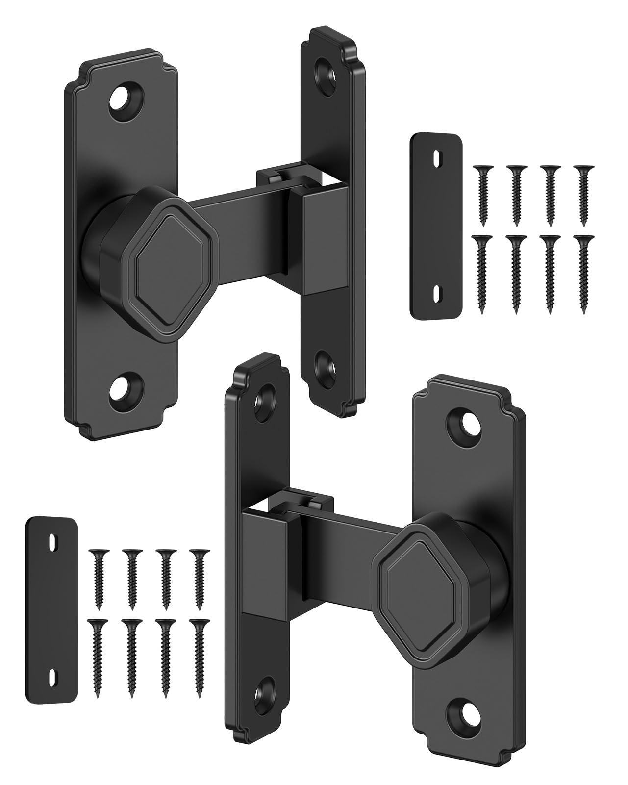 MeBantoo 90 Degree Barn Door Latch with Thickened Spacer for Barn, Cabinet