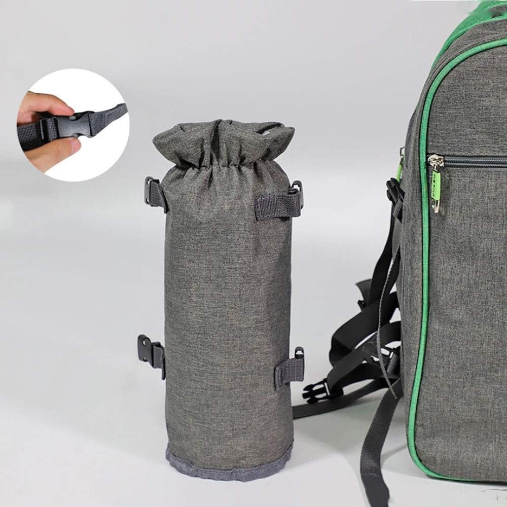 Wine Glass Holder Stand Picnic Bag Picnic Backpack Set Compatible with 4 Gift Collection | Basket Bag Waterproof Fleece Blanket Detachable Wine Holder 29x18x35cm Cooler Backpack (Color