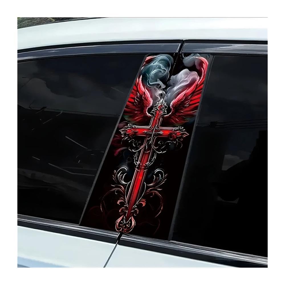 Autocollants pilier B de voiture film protection mat et déco ailes fumée