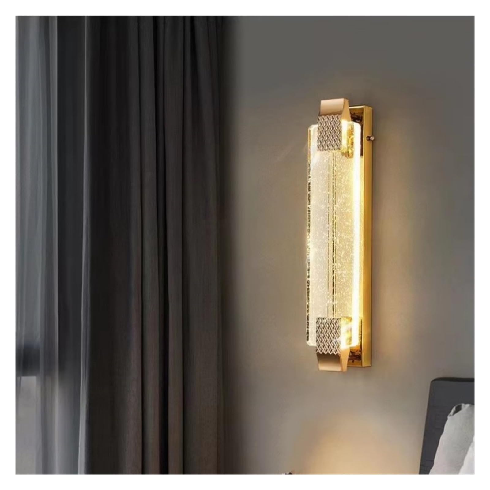 ZTCHSENZT Modern Crystal Wall Light Luxury Gold Stair Light Copper Wall Light for Parlor Bedroom,Warm White-40cm