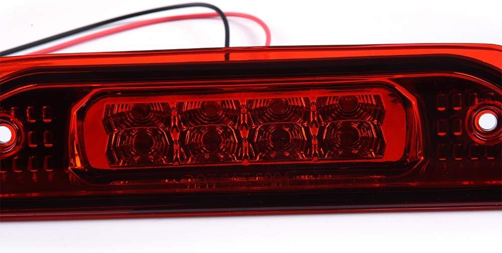 PIT66 LED 3rd Brake Light Compatible With Jeep Grand Cherokee High Mount Third Stop Tail Parking Light Chrome Housing Red Lens 1999-2004