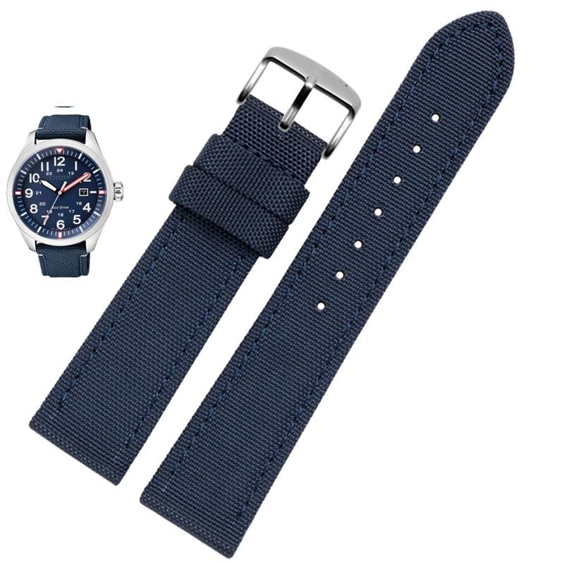 Bracelet montre nylon Blancpain de qualité premium aux finitions bleu argenté