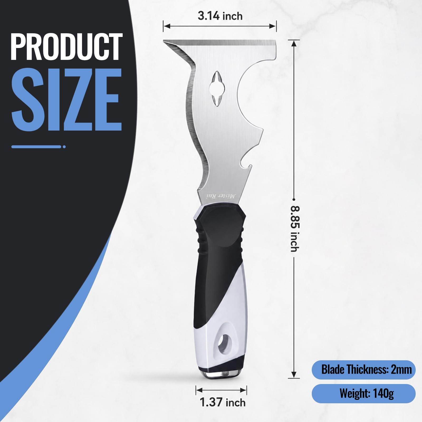 Mister Rui 10-in-1 Putty Knife, MultiUse Paint Scraper Tool, -3