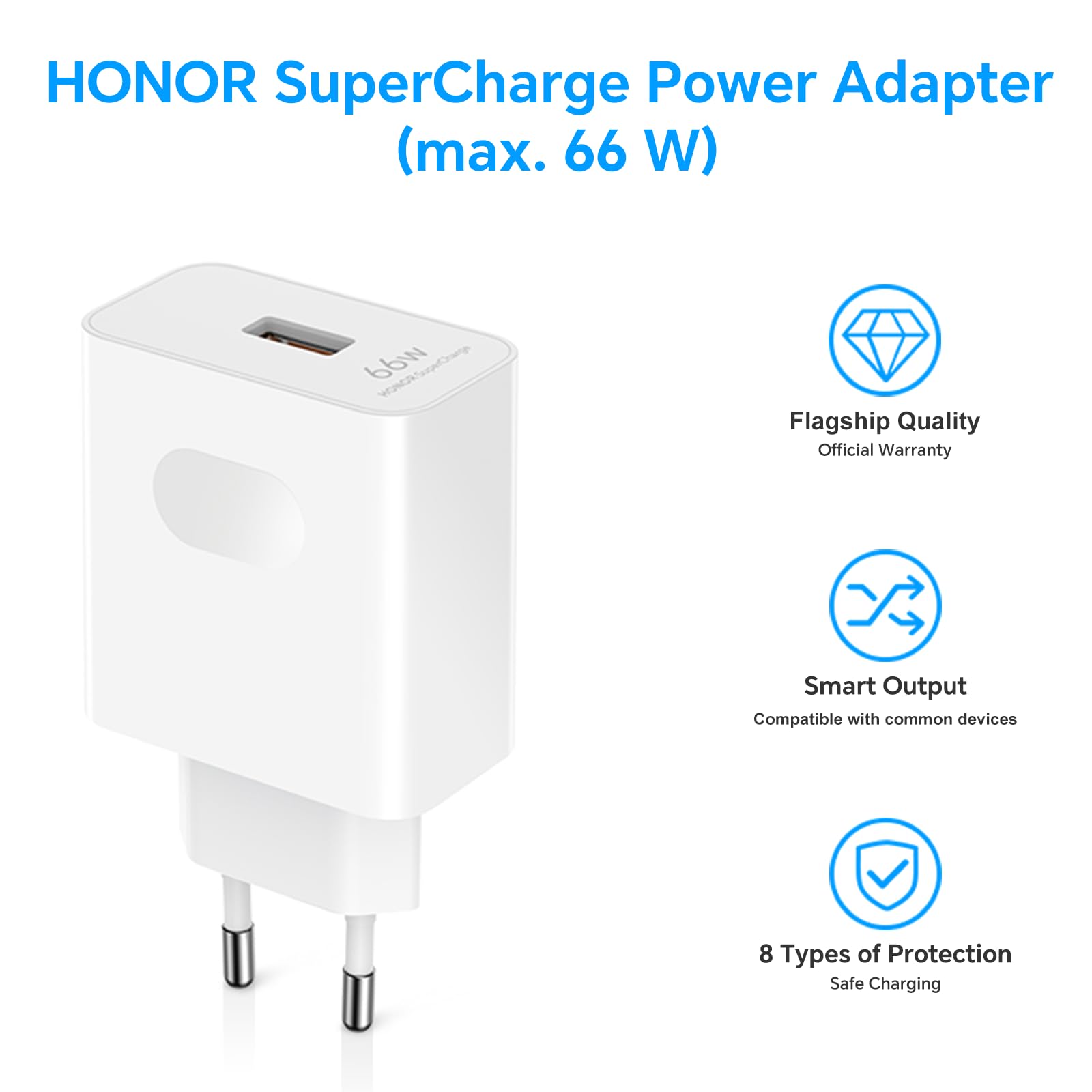 HONOR 66W SuperCharge Caricabatterie con Cavo di Ricarica USB