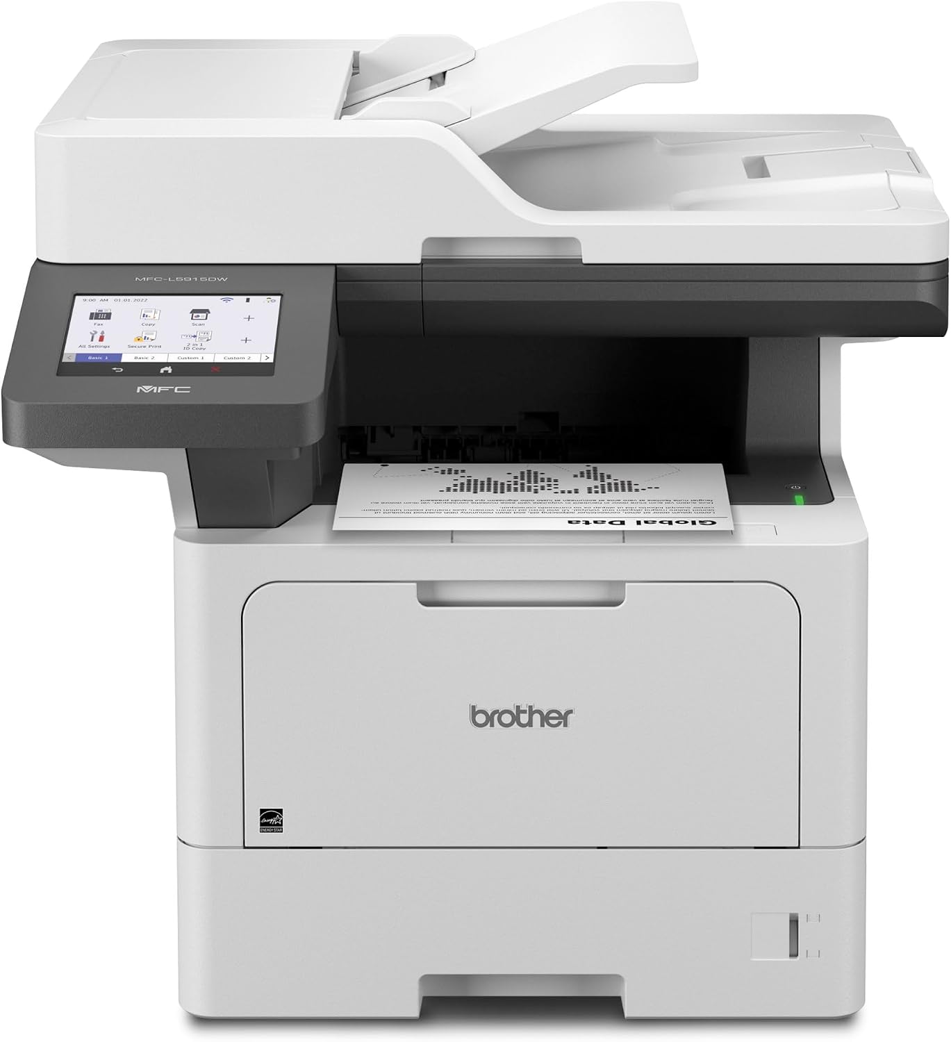 Professional Laser Printer All-in-One with Scanner and Copier, High-Speed 50 ppm Monochrome Printing, Wireless Network Ready, Dual-Band WiFi, Auto 2-Sided Print (MFC-L5915DW)