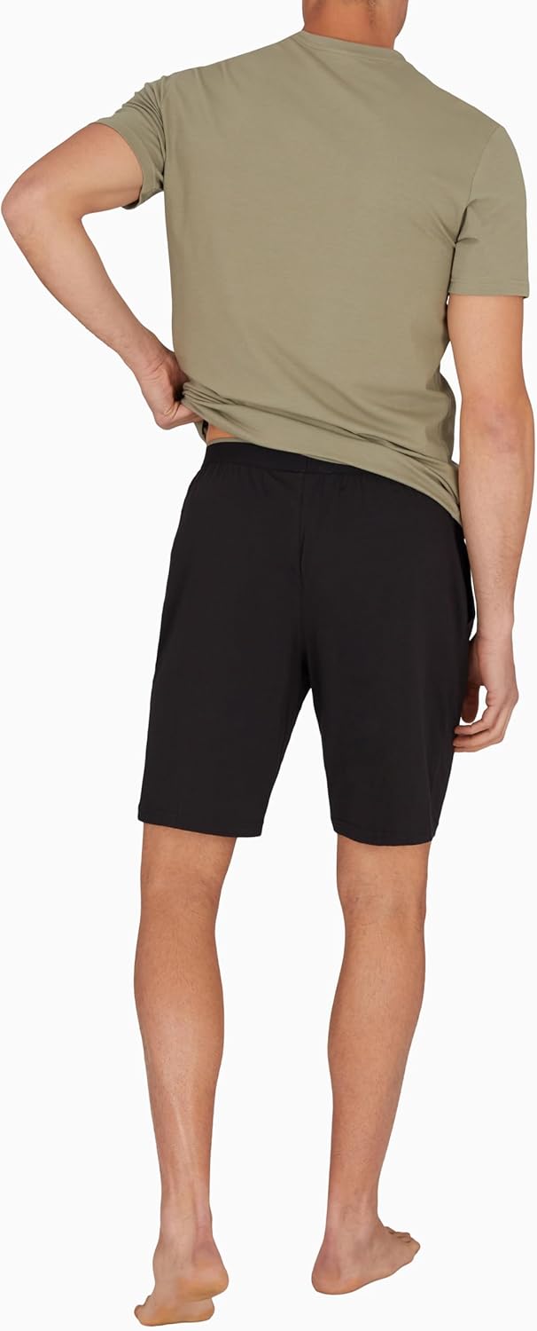 Emporio Armani Men's Logo Label Cotton Pajama Short and Tee Set