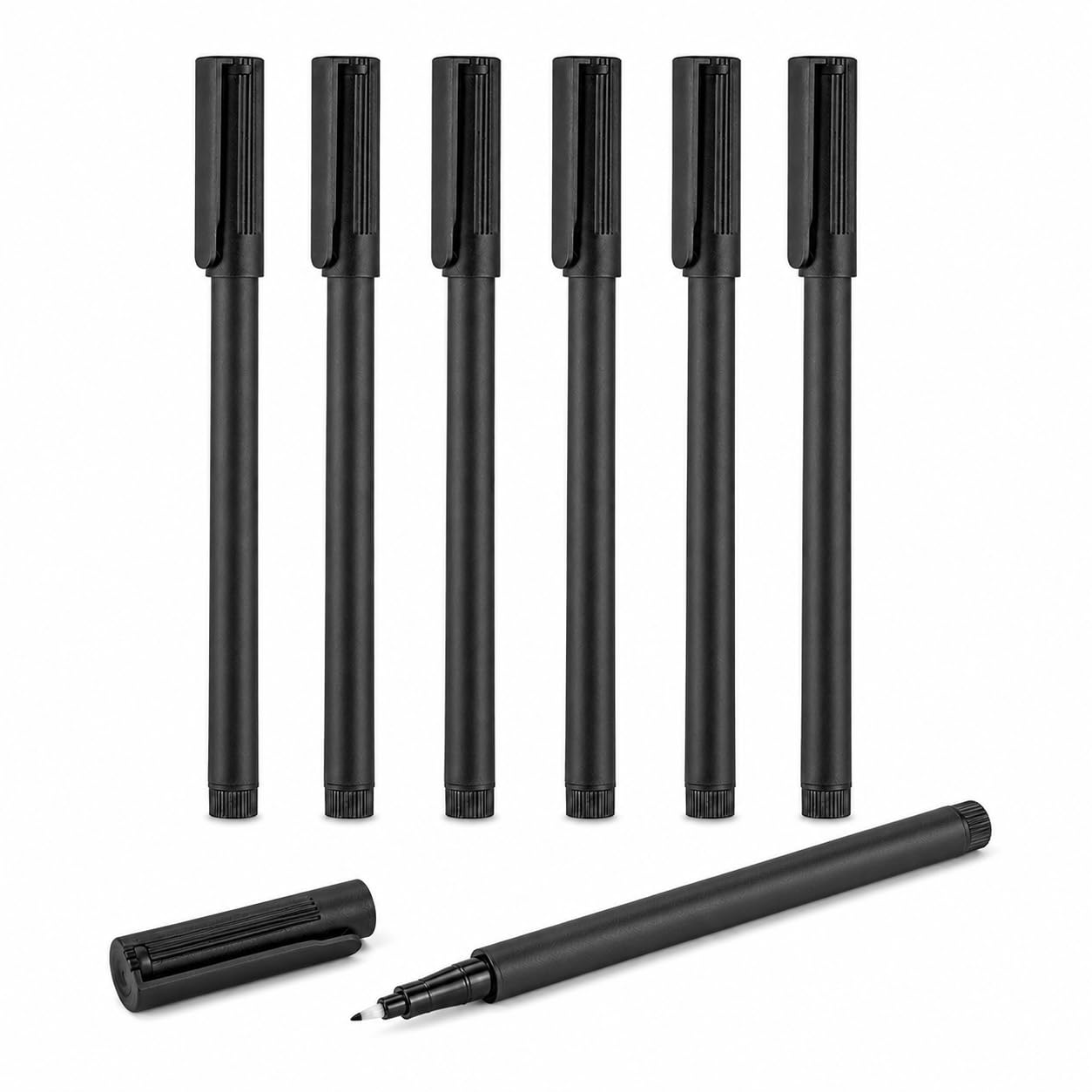 FloraVigo Pack of 7 Whiteboard Pens Wipe Clean with 0.7mm Extra Fine Tip Black Ink Suitable for School, Teaching, Learning Planning and Everyday Writing