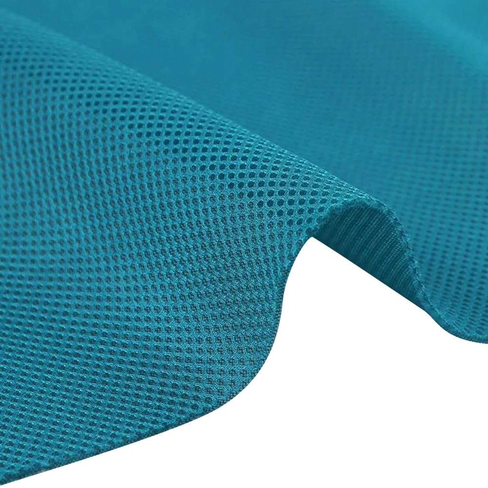 Tela de poliéster transpirable, 1 m x 1,6 m, tela de malla 3D para costura, ropa y proyectos de manualidades, azul verdoso