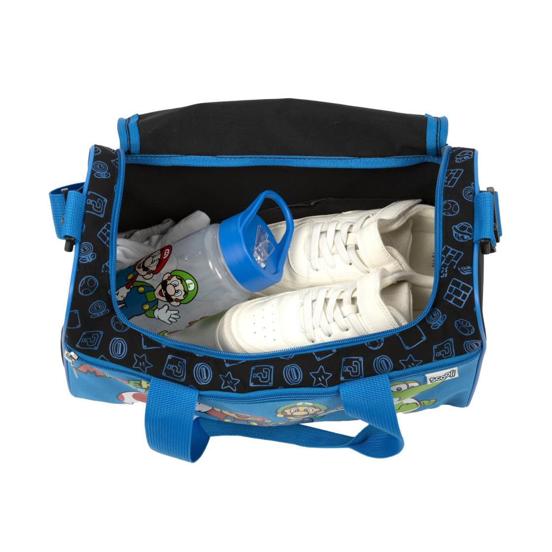 Undercover Sporttasche Kinder Super Mario - Personalisiert mit Namen - Kleine Reisetasche Weekender Bag Jungen