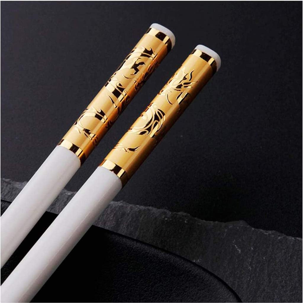 Baguettes lavables au Lave-Vaisselle, Lot de 10 Paires de Baguettes Rondes japonaises, Chinoises et coréennes, Cadeau, Baguettes Blanches en Fibre de Verre(3)