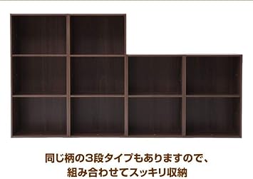 Yamazen GCB-2JW Color Box, 2 Tiers, Width 16.5 x Depth 11.4 x Height 23.2 inches 42 x 29 x 59 cm, White, Wood Grain