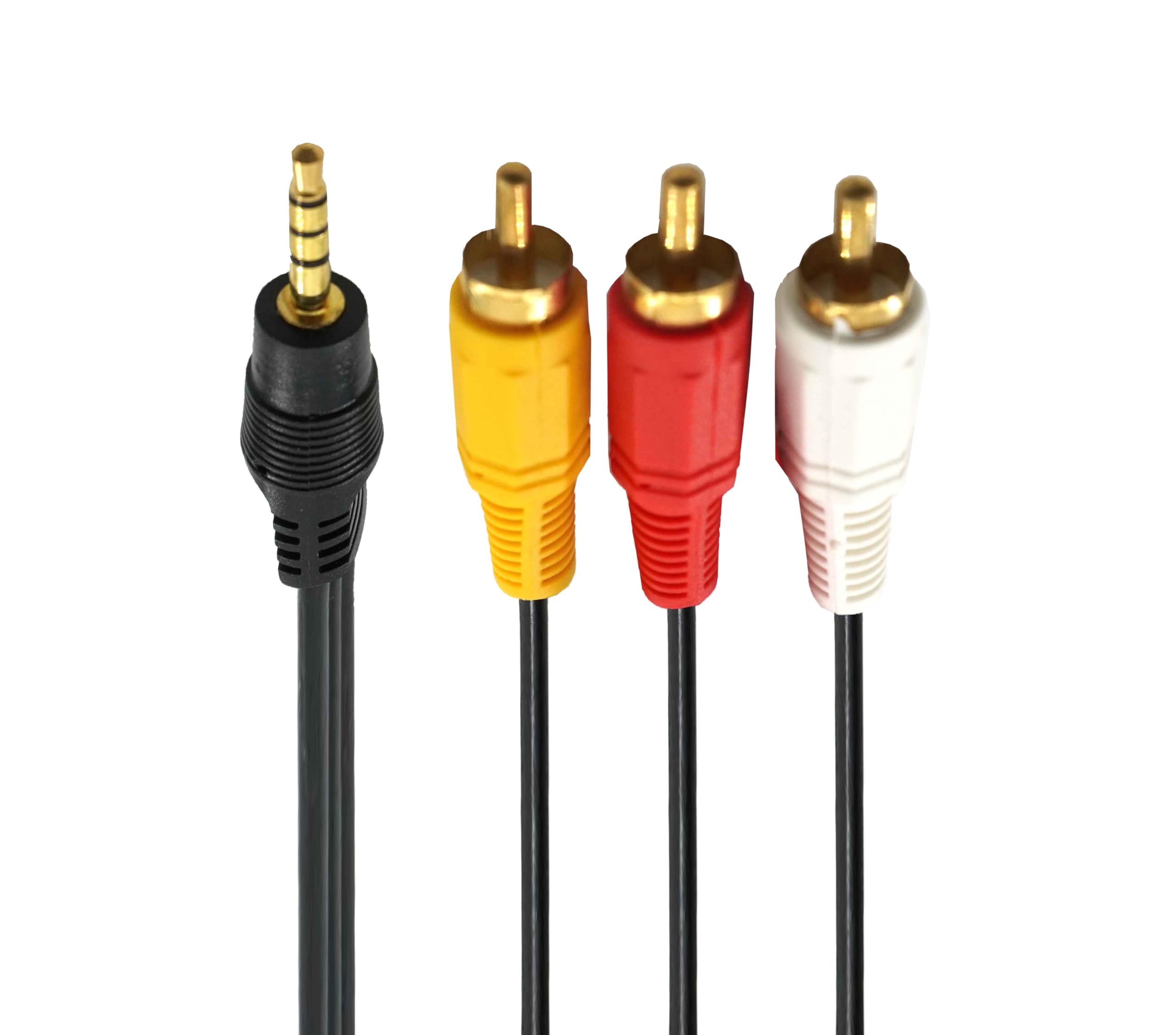 Kabel wyjściowy audio wideo 3,5 mm na 3,5 mm TRRS RCA na 3 gniazda RCA męskie, kompatybilny z TV, smartfonem, MP3, tabletem, głośnikami, kinem domowym, 3 m