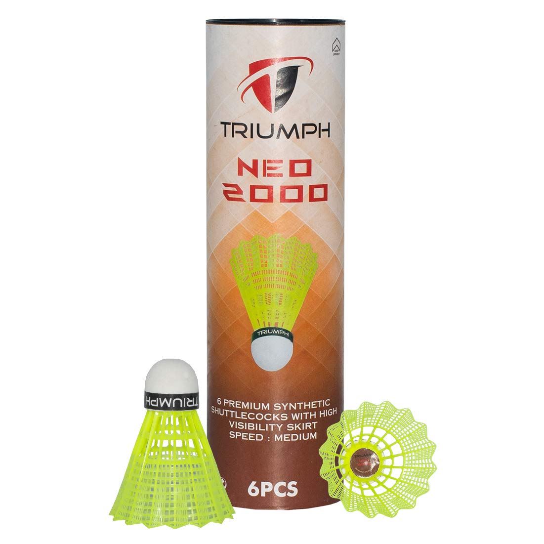 TRIUMPH Nylon Badminton Shuttlecocks, Badminton Shuttlecock Pack of 6, Stable and Sturdy High Speed NEO 2000 Badminton Shuttles, Training Shuttlecock for Indoor and Outdoor Sports (B091D6DG7M) Amazon Price History, Amazon Price Tracker