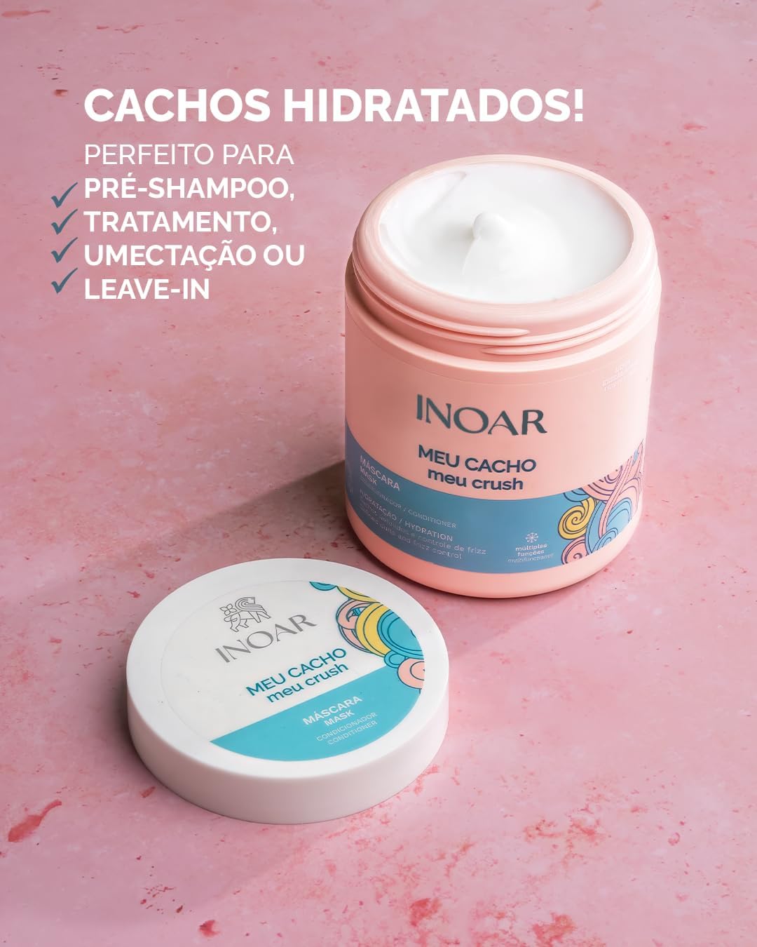 Inoar, Meu Cacho Meu Crush, Shampoo, Limpeza Suave, Hidratação e Definição para Todos os Tipos de Cachos - 500g
