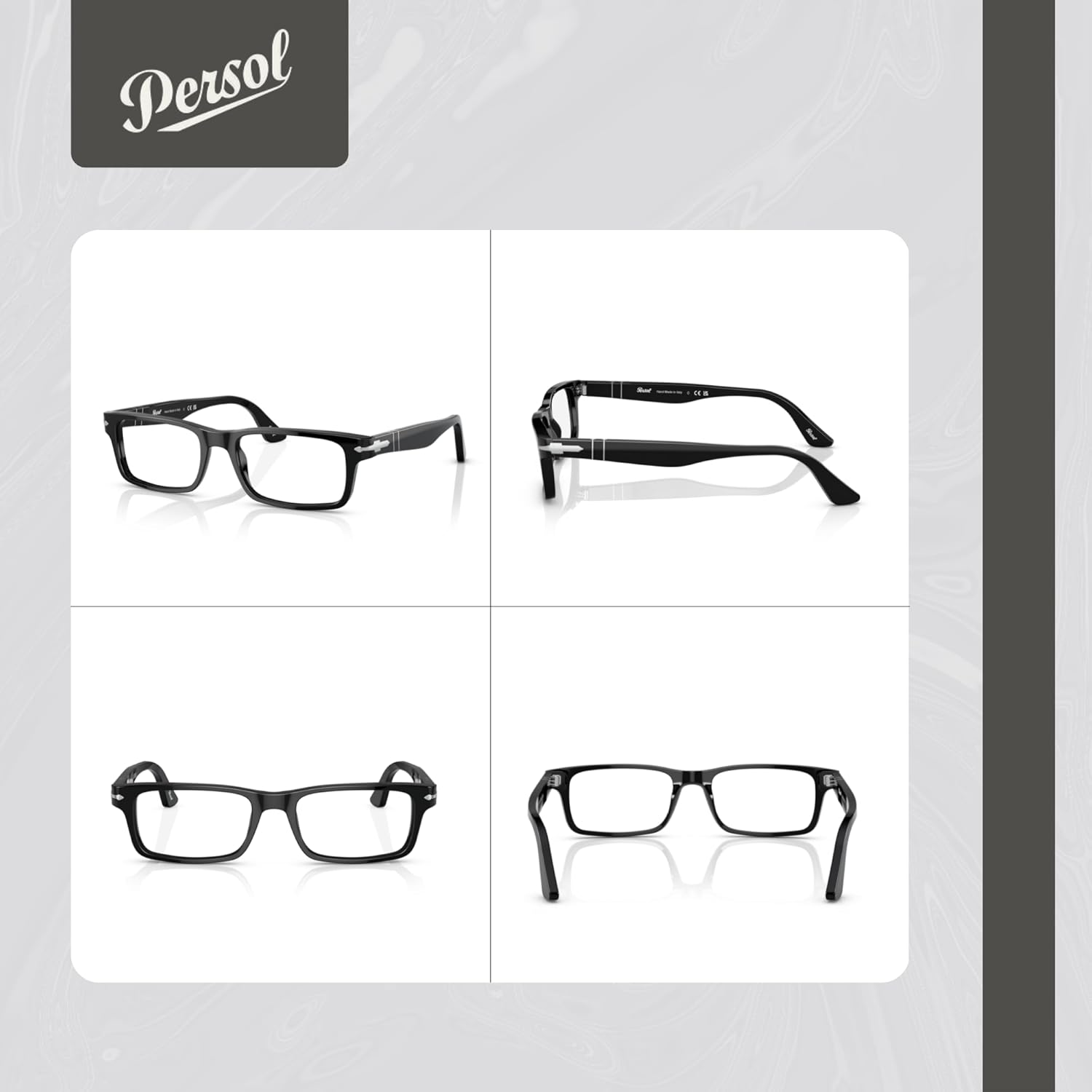 Persol PO3050V Rectangle Eyeglasses for Men +BUNDLE with ACCESSORY EYEWEAR KIT - Image 3