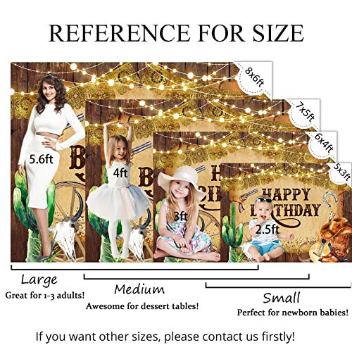 Mocsicka Western Backdrop Western Party Decorations Wild West Rodeo Cowboy Background Brown for Boys Birthday Party Supplies Banner for Photography (7x5ft (82x60 inch)) by Mocsicka - Image 6