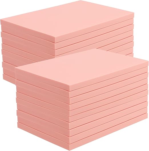 MOUYAT 20 Pack 4 x 6 Inch Pink Rubber Carving Blocks, Rubber Linoleum Block Stamp for Printmaking, Soft Rubber Crafts, DIY Craft Project