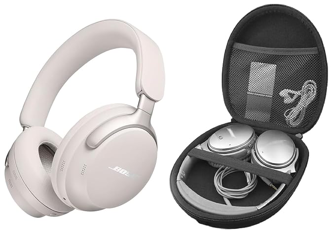 M.G.R.J® Portable Carrying Case Cover for Bose New QuietComfort Ultra/Bose Noise Cancelling 700 Wireless Noise Cancelling Headphones (Hard|EVA|Black)
