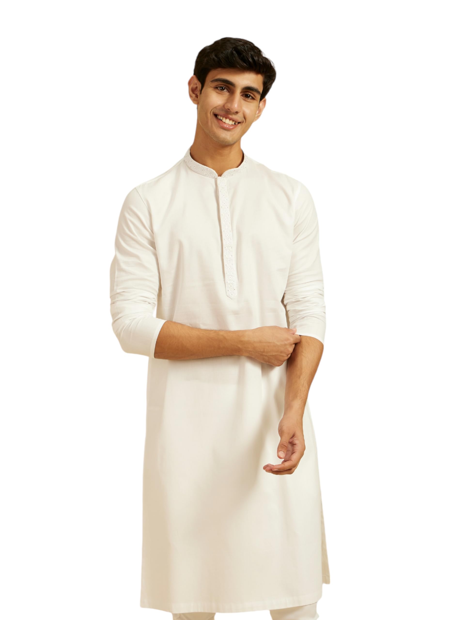 diwas by manyavar Men's Cotton Textured | Stone Work Kurta (1pc)-picture-29