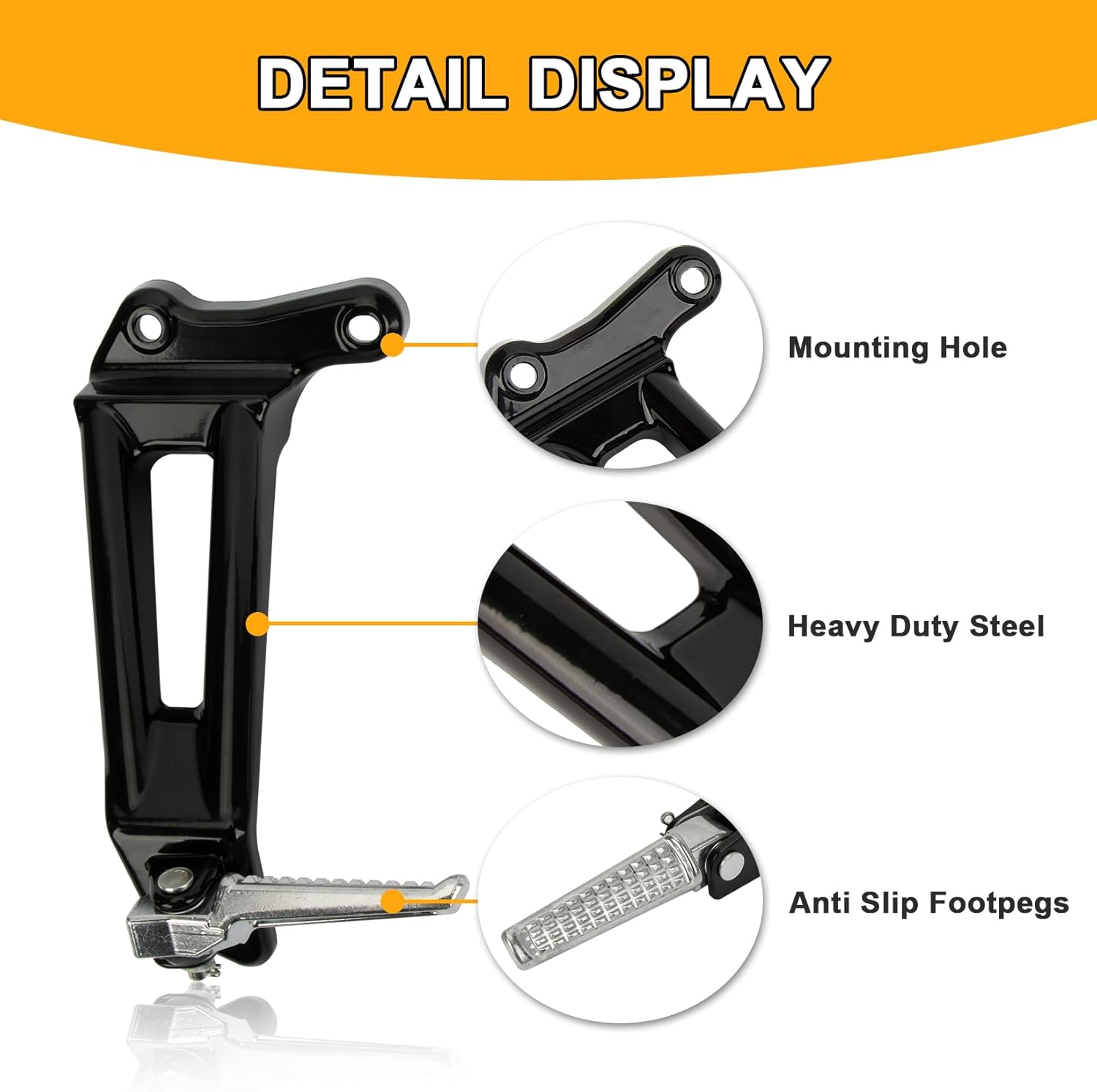 Rear Foot Pegs for Rebel 1100 - Motorcycle Footrests Passenger Footpegs Seat Pegs for Rebel 1100 CMX 1100 DCT 2021 2022 2023 2024 2025,Black