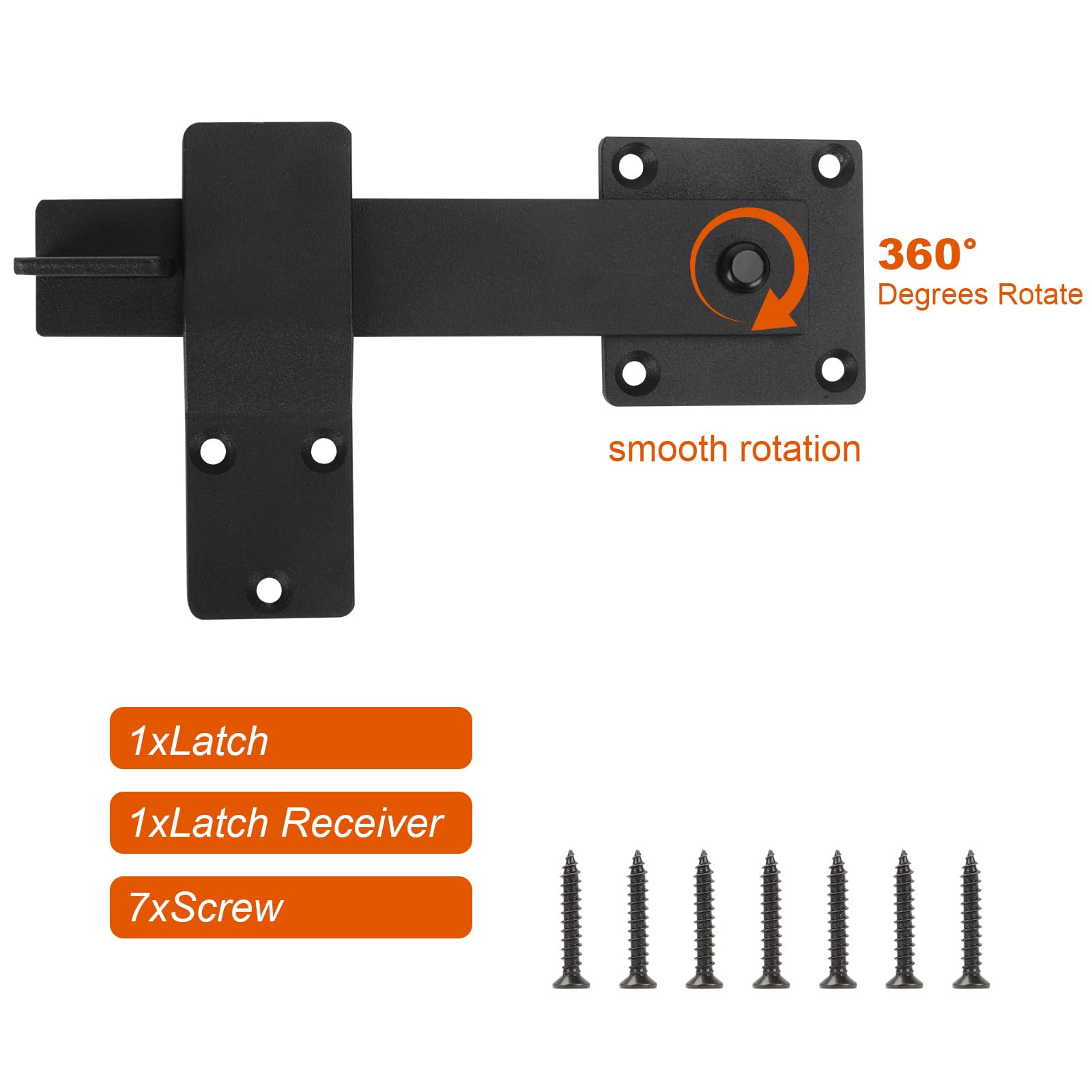 6" Flip Gate Latch Lock, Heavy Duty Barn Door Lock Flip Fence Gate Latch for Sliding and Swing Open Door Outdoor Gate, Shed - Image 4