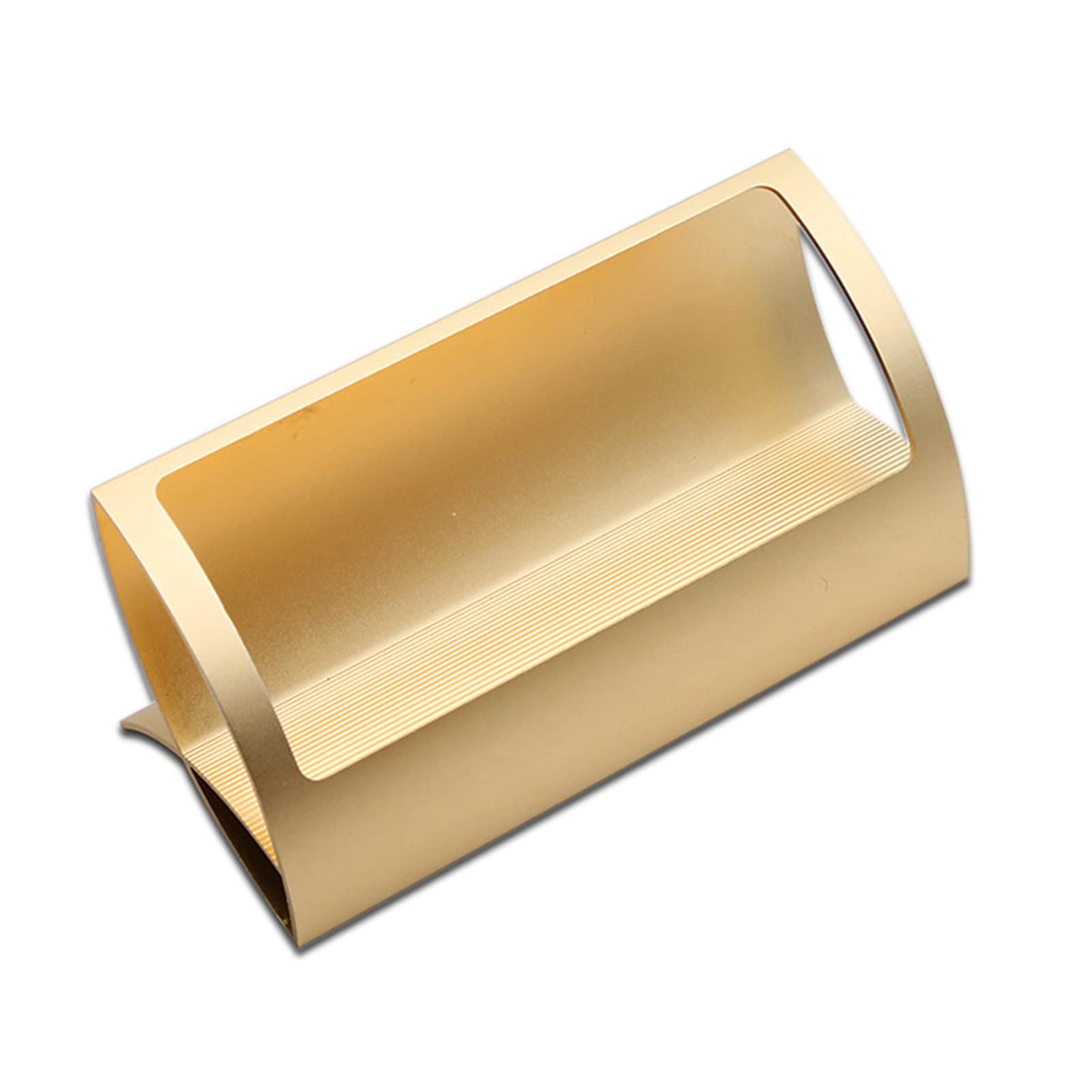 Rbrmhm Gold Desktop Q-Shaped Business Card Box Multi-Purpose Name Cards Display Holder 50 Sheets Easy To Access Supplies