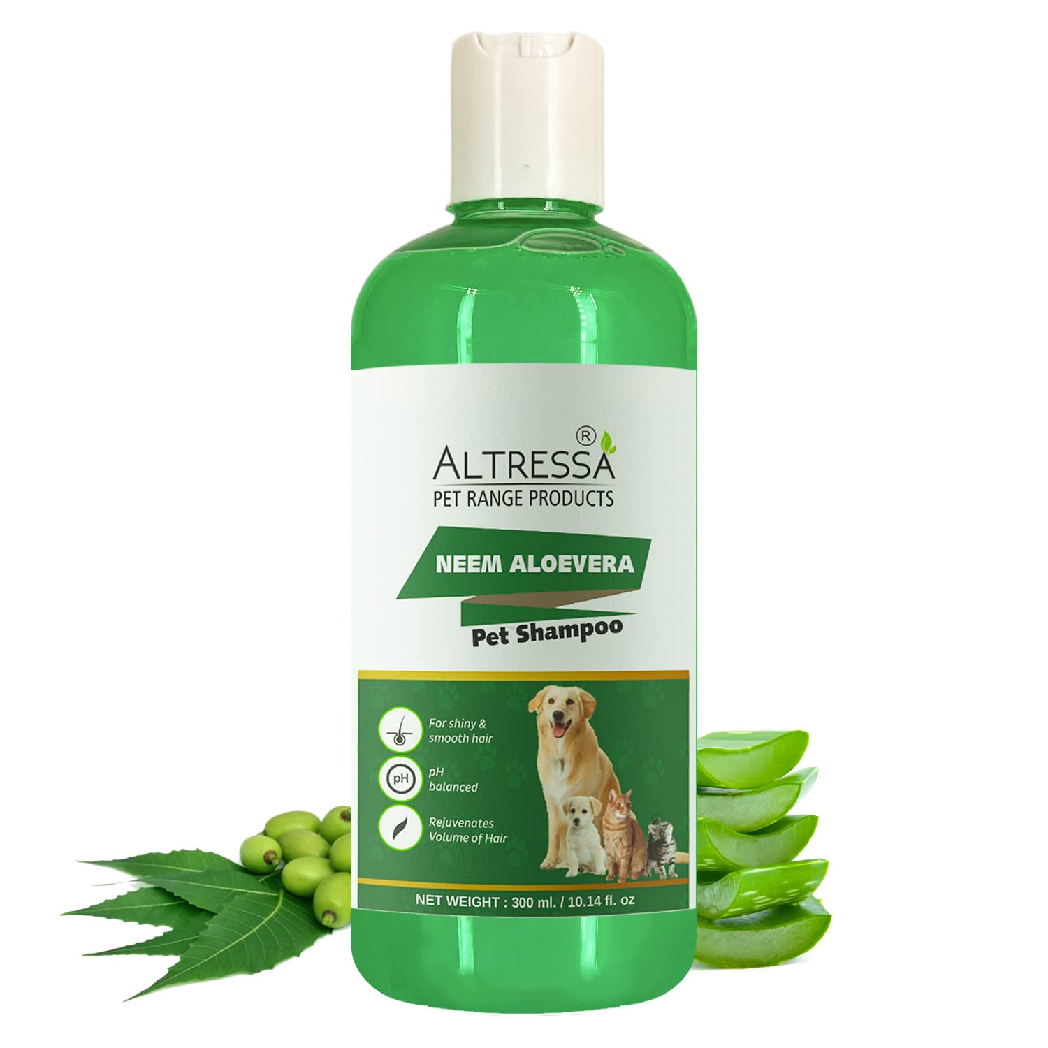 Altressa Neem Aloe Vera Pet Shampoo for Hair Rejuvenation, pH Balanced, Boost Volume for Shiny & Smooth Hair, Anti-dandruff, Anti-itching, Conditioning Neem, Aloe Vera Dog Shampoo (300 ml) (B08YXWTHZ8) Amazon Price History, Amazon Price Tracker