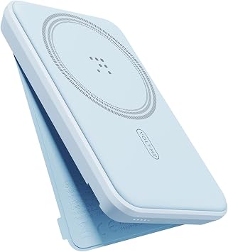 VOLTME MagPak Mavi 5K Manyetik Kablosuz Ta nabilir  arj Cihaz    5000mAh Batarya, MagSafe & Qi Uyumlu, 7.5W Kablosuz H zl   arj, Katlanabilir Ayakl  Stand, Samsung, Android, iPhone 13/12 Serisi i in