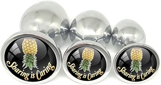 Sharing is Caring Upside Down Pineapple Swinger Metal Butt Plug Adult Toy Choose Your Size or Set of 3