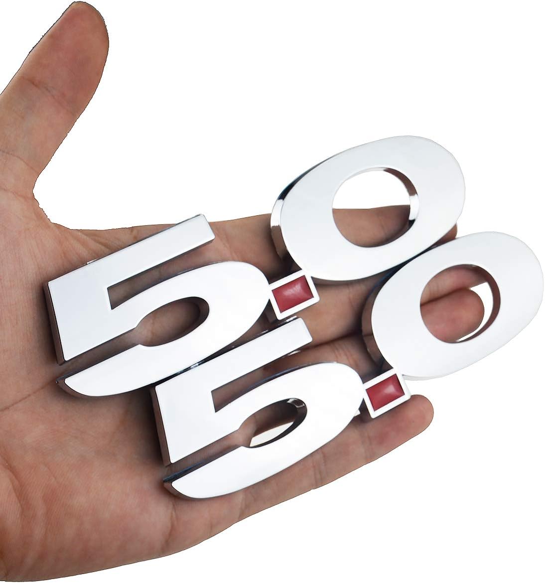 2X 5.0 Emblems Side Fender 3D Logo Replacement for 2011-2014 GT (Chrome)