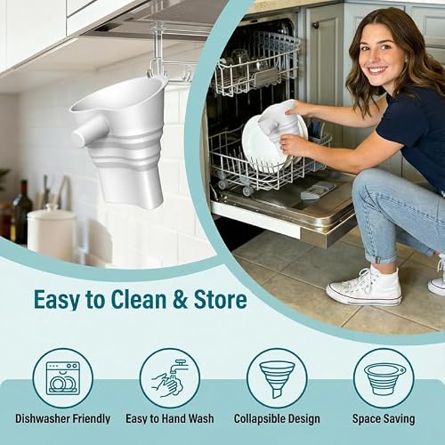 Joiverie 1Pcs Upgraded Foldable Flour Funnel for Mixer,Food-Grade Silicone Funnel,Stand Mixer Kitchen Funnel Attachment for 4.5–7Qt Tilt-Head Models,Dishwasher Safe (Blue, for 4.5–7Qt) — view 5
