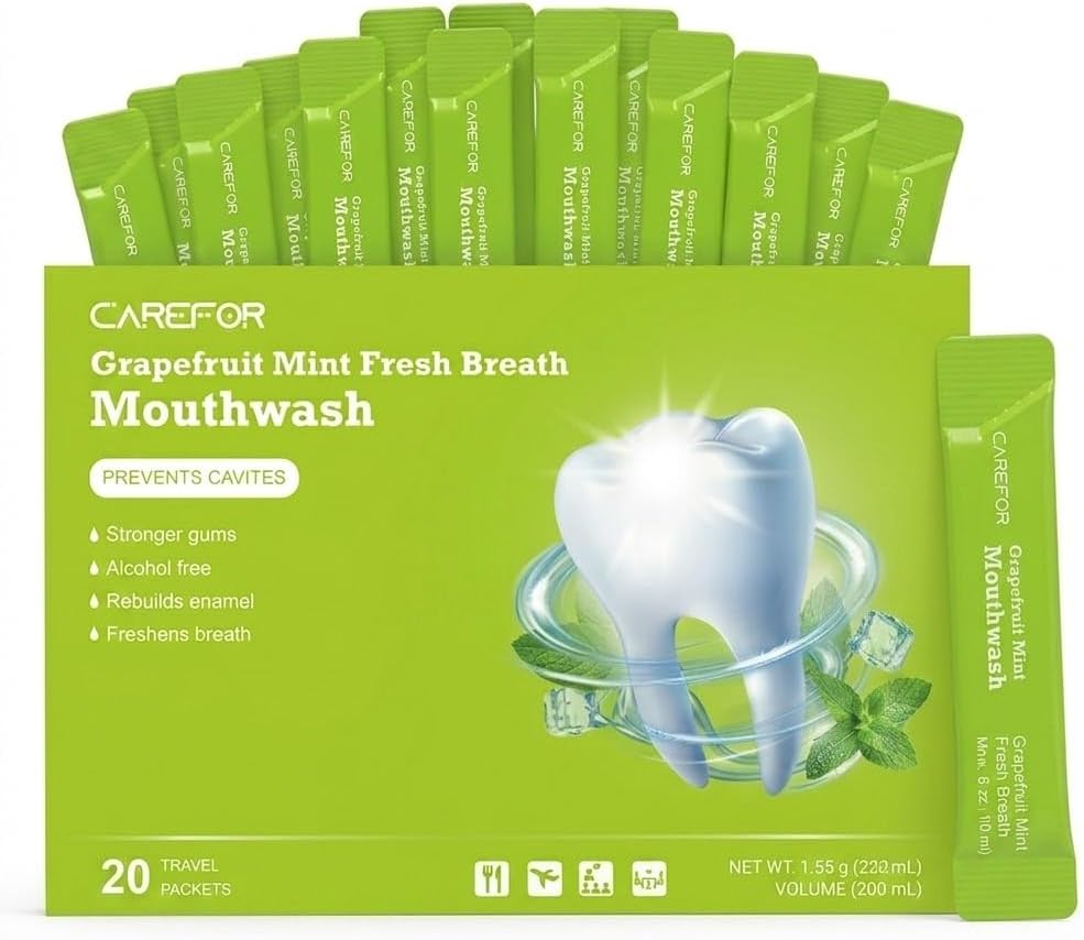 Travel Mouthwash Size On The Go Individually Small Strips 20 Count