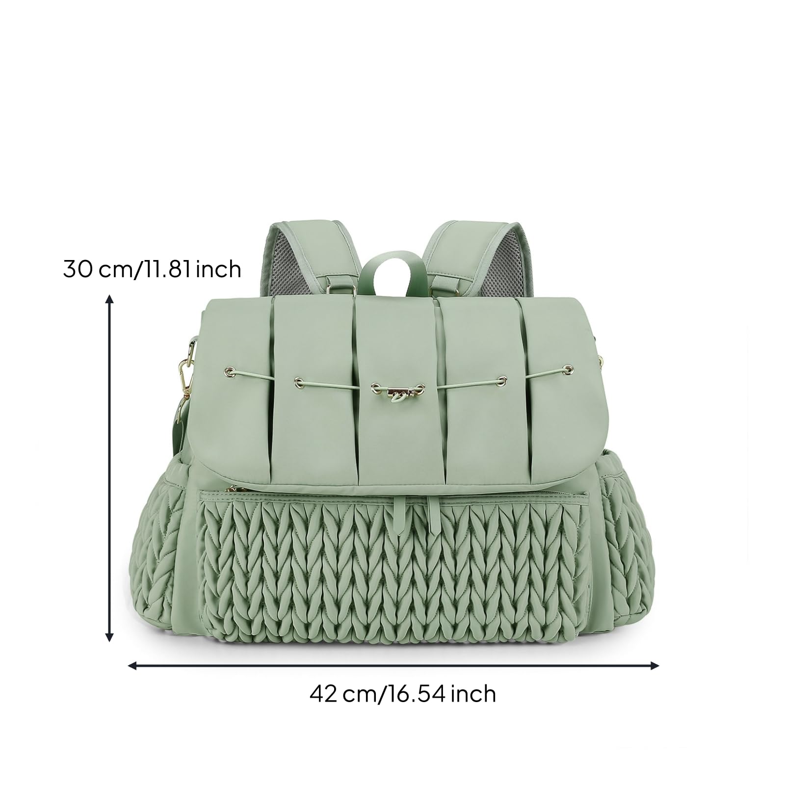 Mochila Pañalera Ligera Bolso Pañales con Cambiador Práctica para, Paseos Diarios, Viajes, Verde, Verde