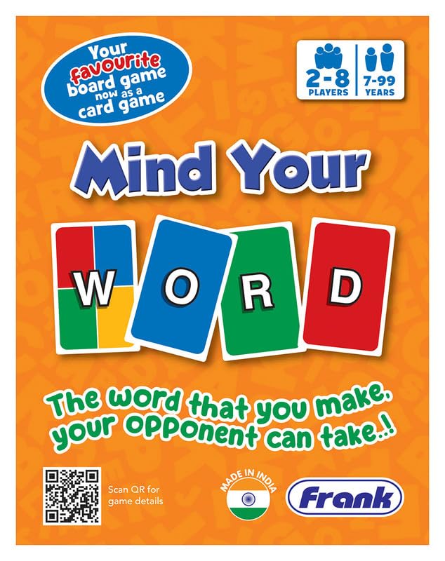 Frank Mind Your Word Card Game | Fun & Engaging Word-Building Challenge for Kids 7+ Years & Adults | Multiplayer Card Game for 2-8 Players | Educational Game for Vocabulary & Strategic Thinking