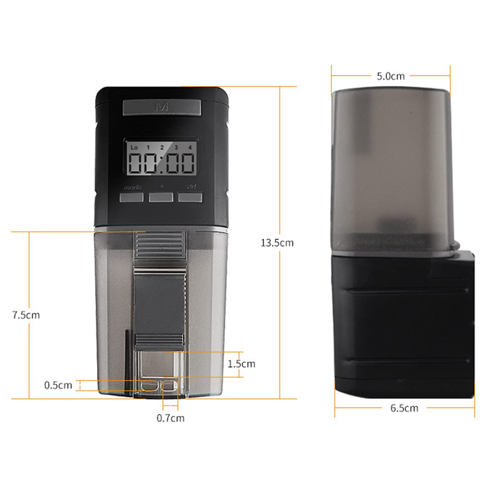 Alimentador Automático De Pescado, Dispensador De Comida para Peces con Pantalla LCD Y El Tiempo De Alimentación Configuración para Acuarios, Tanques De Tortugas Y Peceras