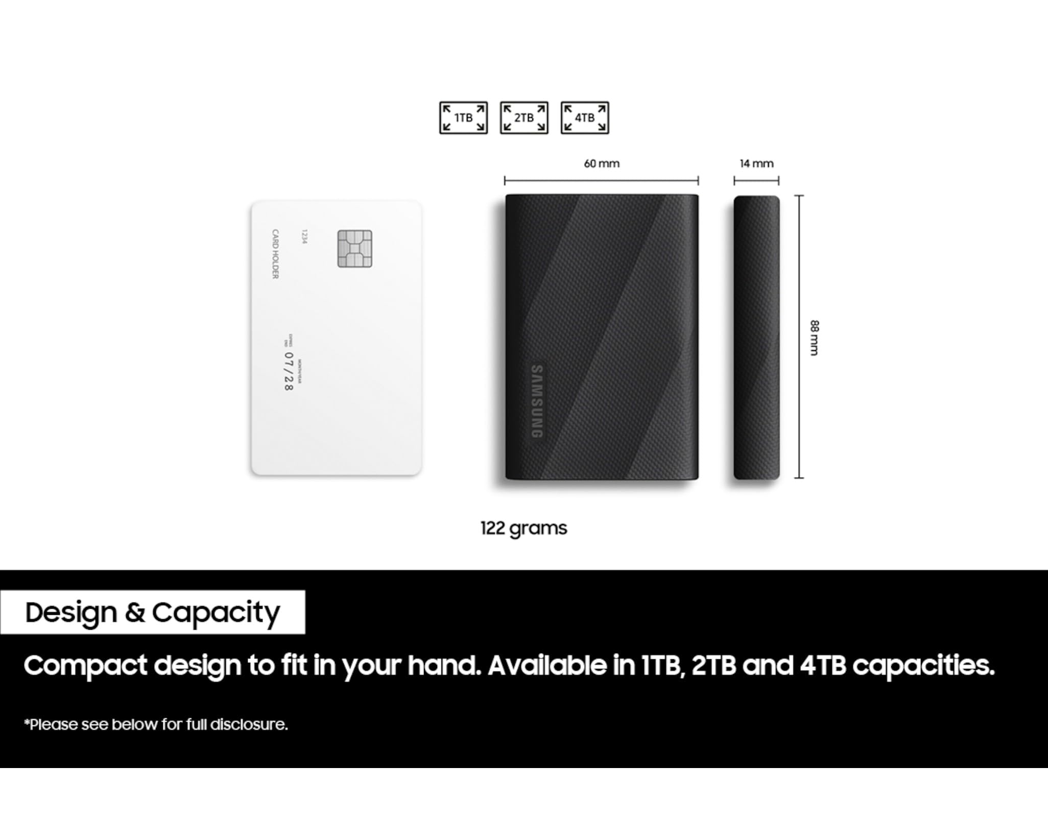 Samsung Portable T9 SSD, USB 3.2 Gen 2x2 2TB 2000MB/s Reading