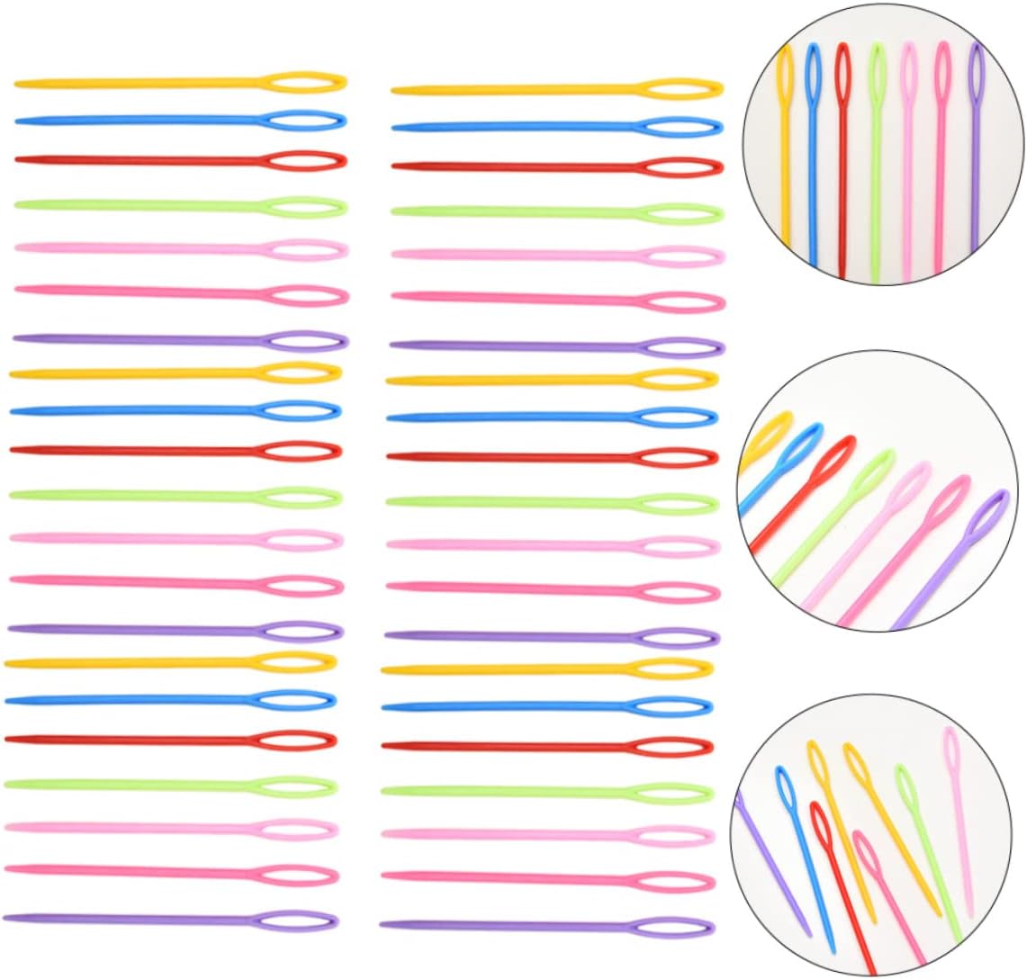 OHPHCALL 1000pcs Yarn Needles for Hand Sewing and Crafting Plastic Sweater Knitting Tools Ergonomic Design for Easy Use and Girls and Beginners Mixed Colors