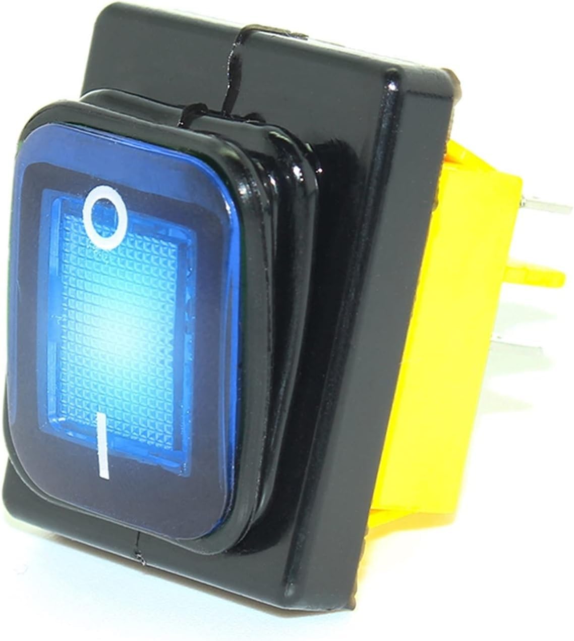Mini Toggle Press Button Rocker Flick Switch, KCD4 T85 30A IP68 Waterproof LED Toggle Switch 4 Pin Multicolor 12V-220V Marine Frozen(Blu,24v)