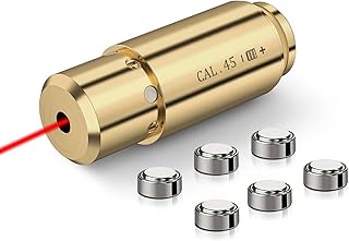 MidTen Bore Sight Laser .45 Auto/ 20-Gauge/ 7.62x54R Red Dot Boresighter with Extra Batteries - MidTen
