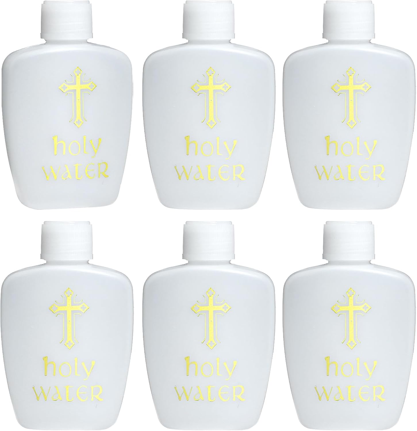 6 Pcs Holy Water Bottle, 60ml/2oz Holy Water Holder Plastic Empty Containers With Screw Lid, Ceremonial Vial,Easter Baptism Party Prop