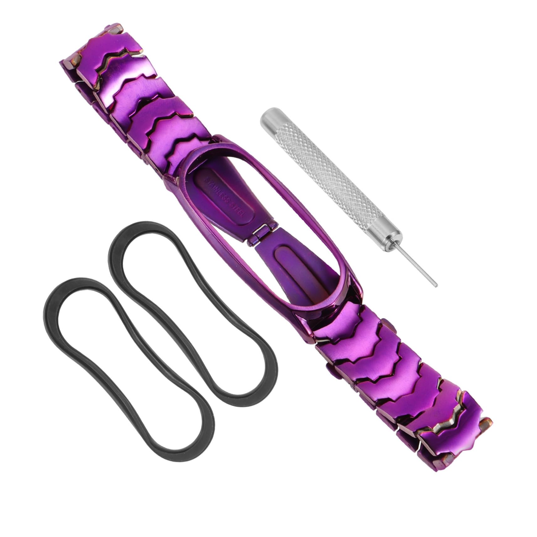 SEWACC Metal Wristband for Luxurious Shape Strap Durable Design Elegant and Stylish Smart Band Accessory Secure Connection Buckle for Safety