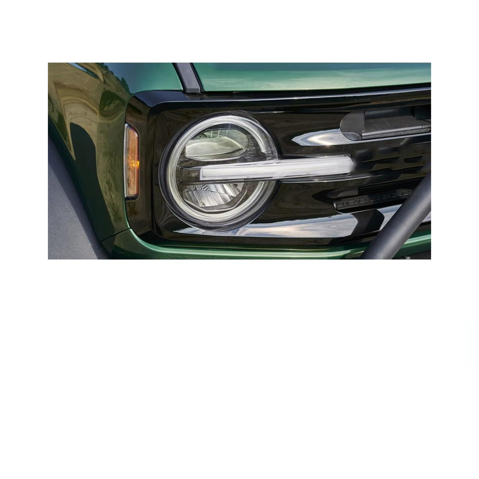 Headlight Film for Ford Bronco 2021-2026, 1Set Transparent/Smoke Black Car Headlight TPU Protective Film