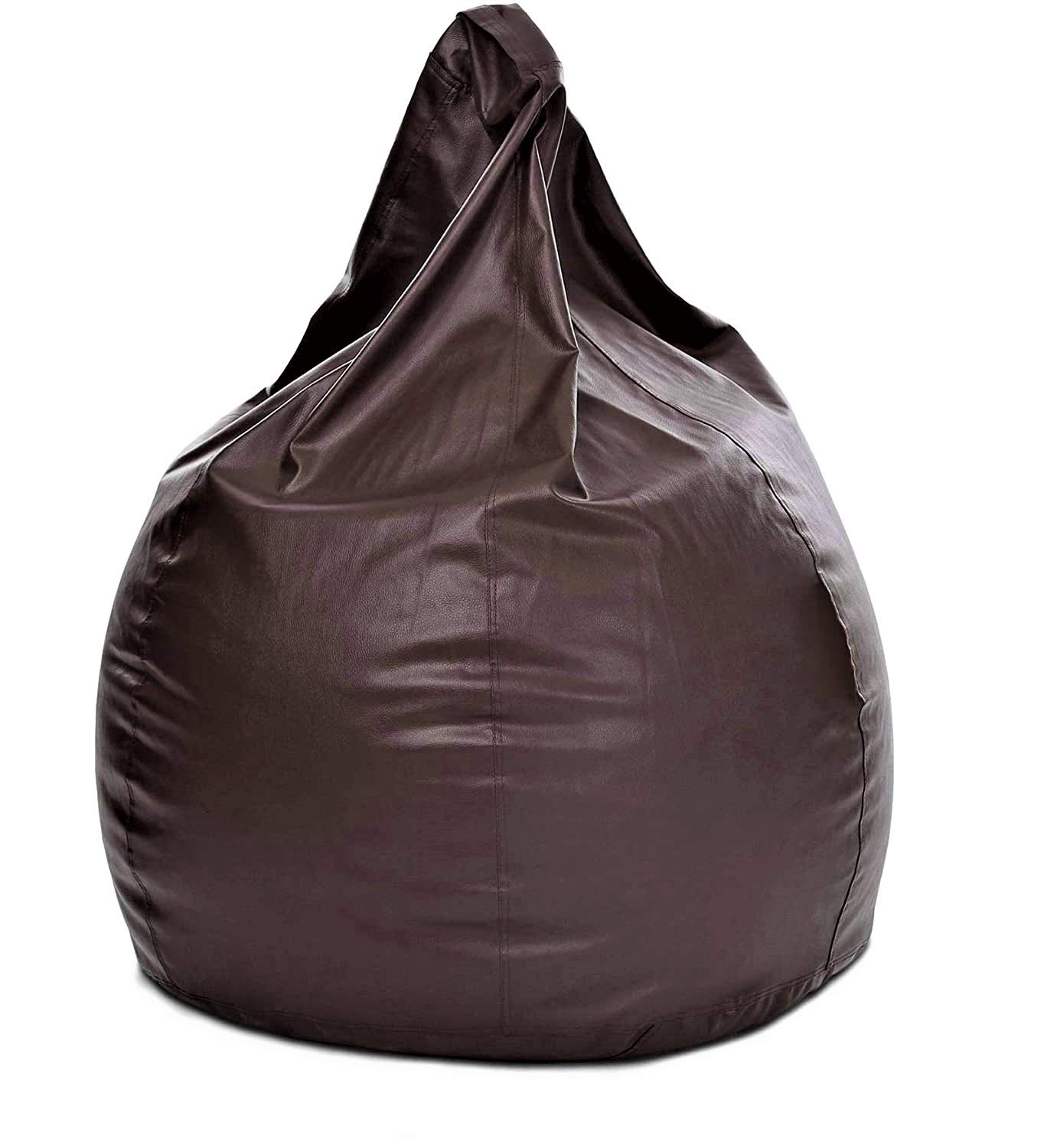 LEXAVI Brand - Prime Quality XXXL Combo Prefilled Beanbag with Footrest (Brown) offers donot miss