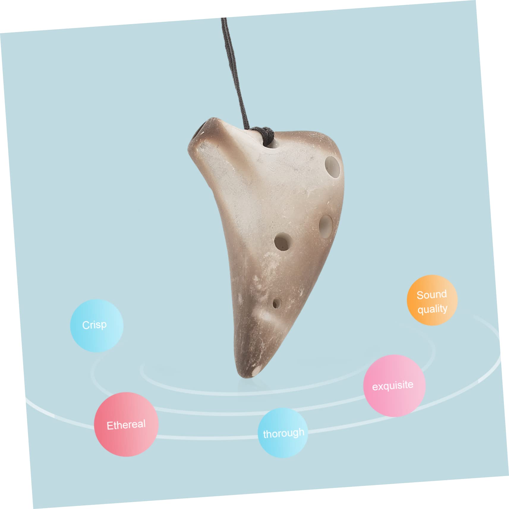 ifundom 6Hole Portable Mini Ocarina for Beginners Lightweight Vintage Musical Instrument for Family Gatherings Festivals Beautiful