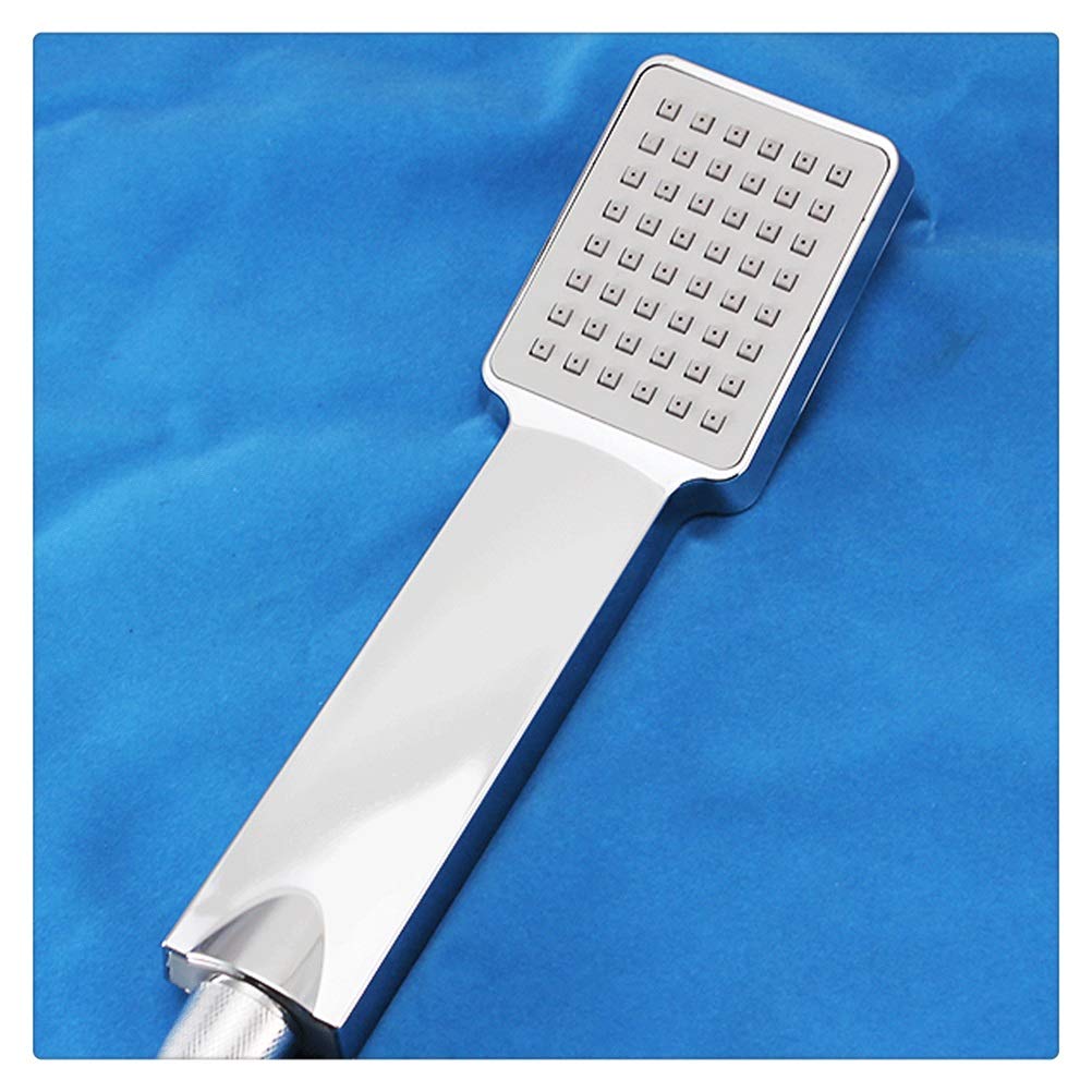 Alcachofa de ducha cuadrada de mano, chapado en ABS de una sola función, diseño moderno, ahorro de agua, fácil de instalar, perfecto para mejorar el baño, rociador de ducha de alta presión